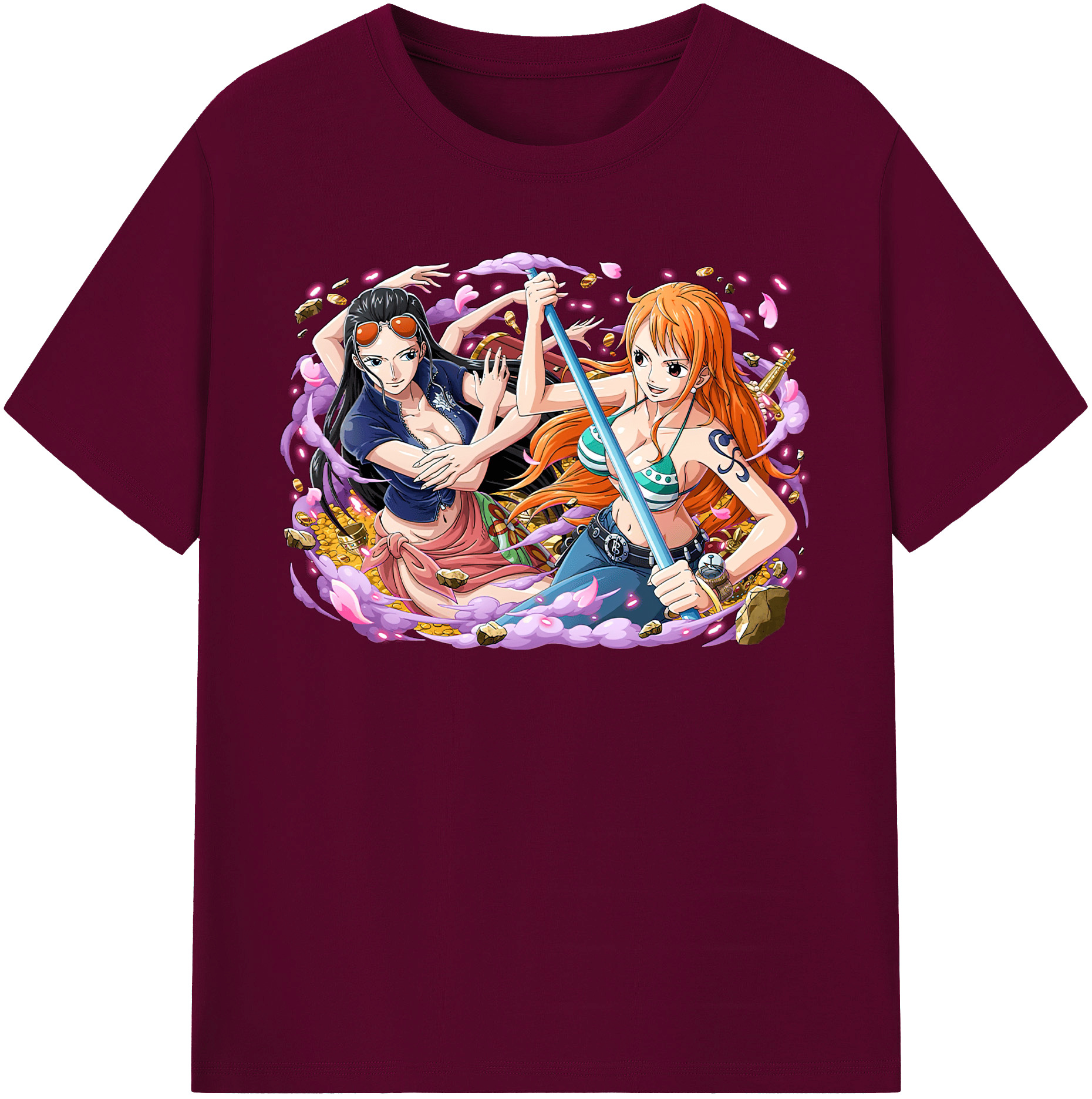 ワンピース ニコ・ロビン ONE PIECE Nico Robin レディースカジュアルプリントTシャツ（綿100％）